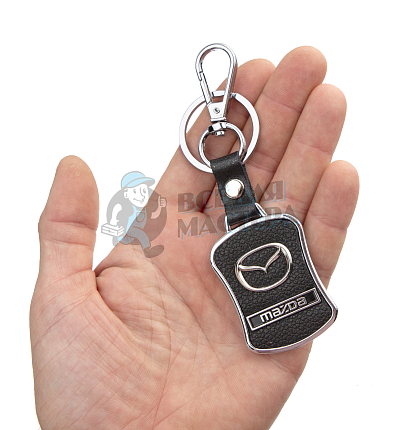 Авто карабин с кольцом для ключей MAZDA Экокожа //