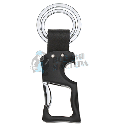 Карабин с двумя кольцами для ключей и открывашкой