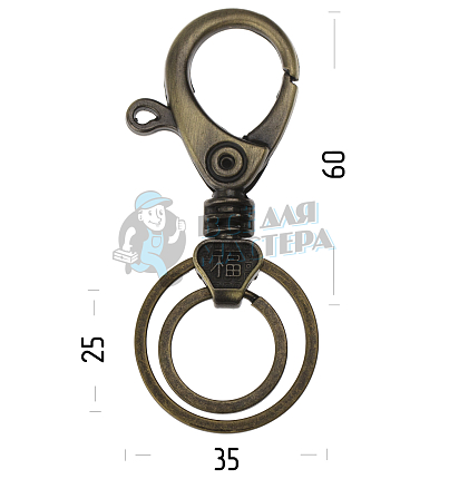 Карабин с двумя кольцами для ключей
