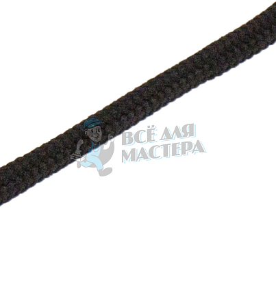 Шнурок черный, круглый стандартный 90 см (Art.405)