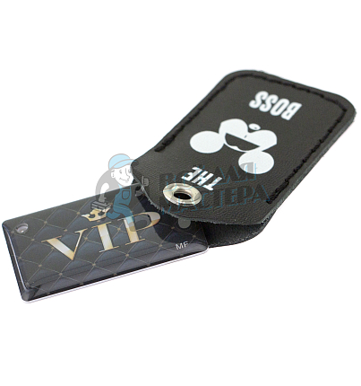 Чехол брелок «THE BOSS» с карабином, цв.черный 