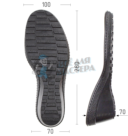Подошва жен., Киров 80479 р. 40, цв. черный - Чертеж