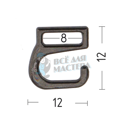 Крючки для босоножек 8мм темный хром