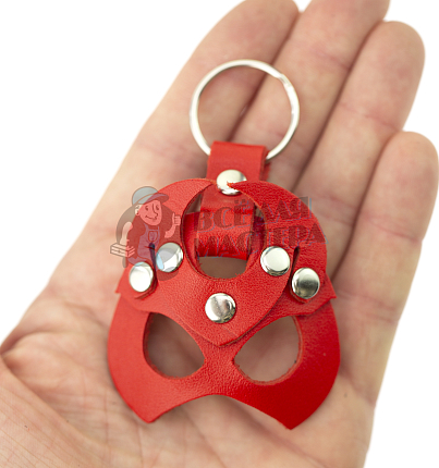 Брелок кожаный Чертик, цв.красный