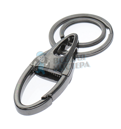 Карабин с двумя кольцами для ключей овальный
