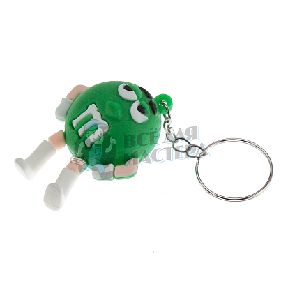 Брелок для ключей "M&M" цв.зеленый с кольцом