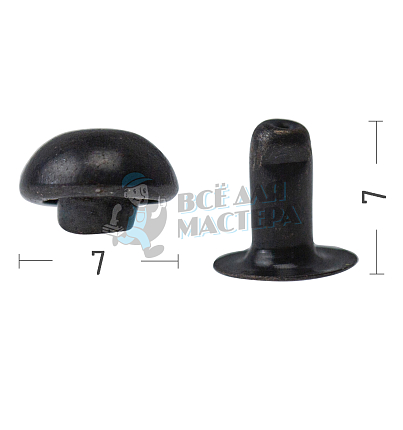 Хольнитены 7х7мм, сфера, односторонний, цв. оксид