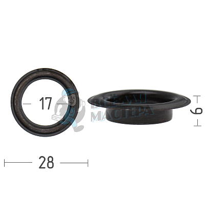 Люверсы №31, 17мм, сталь, эконом цв. оксид.