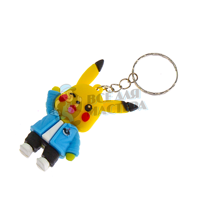 Брелок для ключей "Пикачу " голубой пиджак