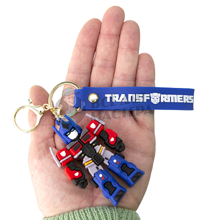 Брелок для ключей "TRANSFORMERS", цв.синий/касный/серый + карабин