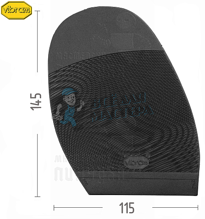 Проф. формованная VIBRAM 2342 (000) Ariel, Чёрный - Чертеж
