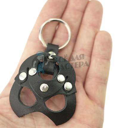 Брелок кожаный Чертик, цв.черный