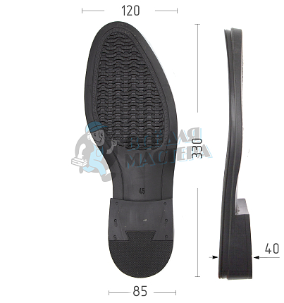 Подошва муж. Киров 90555 р. 45, цв. черный