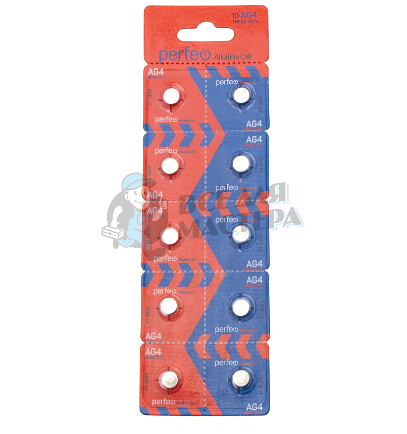 Батарейка Perfeo LR626 BL10 ALKALINE 1.5V 377A/AG4 (10/200/)