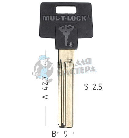 Mul-T-Lock: Профиль 052 Original - Чертеж