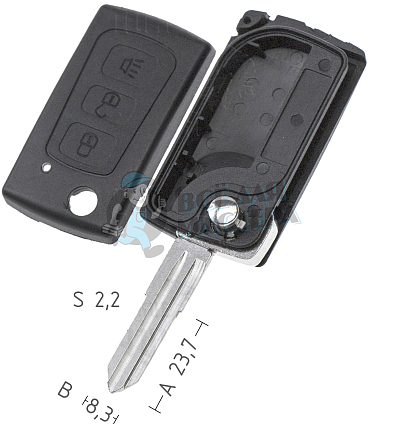 Корпус выкидного ключа GM15 3 кнопки КНР  GREAT WALL