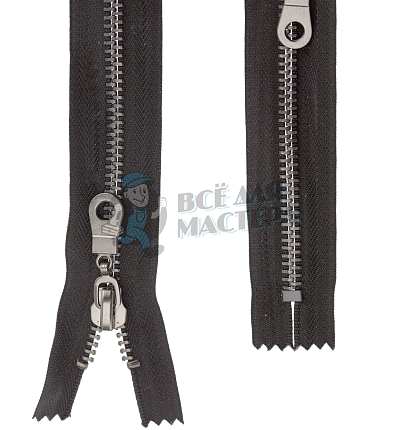 Молния металлическая тип 8 16см, н/р, цв черный 322, зв оксид