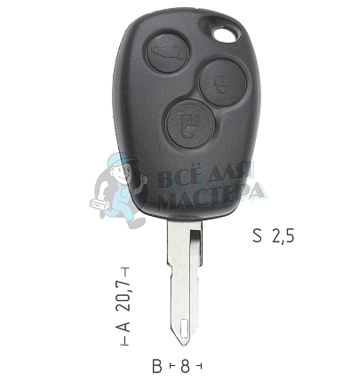 Корпус ключа NE38 NE73 NE79P49 3 кнопки RENAULT // КНР