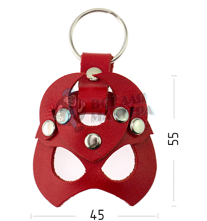 Брелок кожаный Чертик, цв.красный