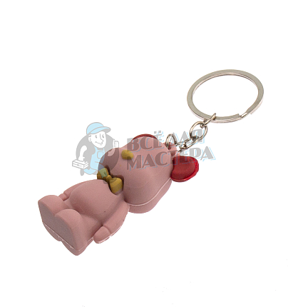 Брелок для ключей "Мишка с бабочкой" 