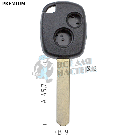 Корпус ключа HOND-31 HON66 HD58 2 кнопки 2 КНР   HONDA - Чертеж