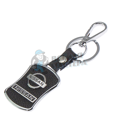 Авто карабин с кольцом для ключей NISSAN Экокожа