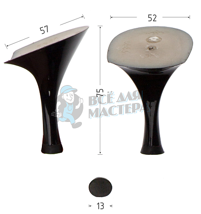 Каблуки ABS (5360) черн.лак. 7,5 см
