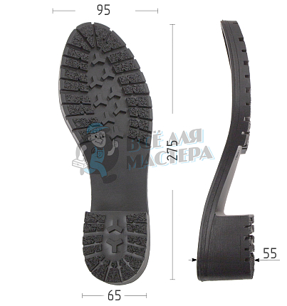 Подошва жен. "LERA", р.40, цв.ченый