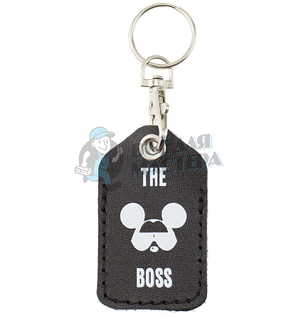 Чехол брелок «THE BOSS» с карабином, цв.черный  - Чертеж