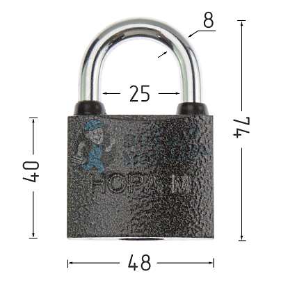 Навесной замок НОРА-М 3H-212 50мм (3кл)