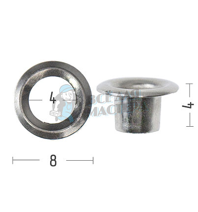 Люверсы №2, 4мм, сталь, цв. никель