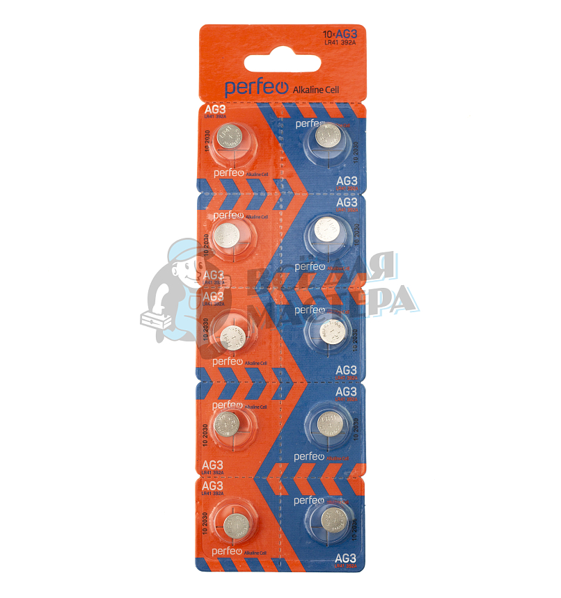 Батарейка Perfeo AG3 LR41 BL10 Alkaline Cell (10/200/400) 