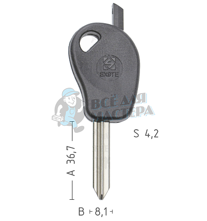 T00SM7P TP00SIX-3.P3 SX9T0 а/пласт.с мест.п/чип CITROEN/FIAT - Чертеж