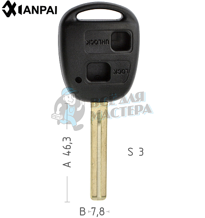 Корпус ключа TOYO-18P TOY40P TY43P 2 кнопки КНР  TOYOTA