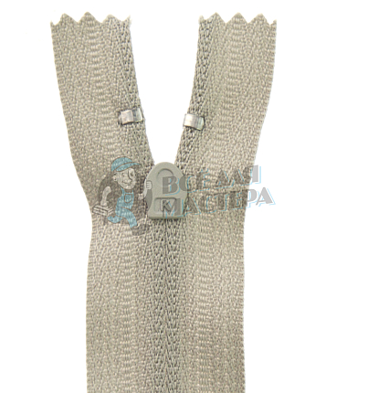 Молния спиральная (витая), Т-4 18см, неразъёмная, цв.серый 310