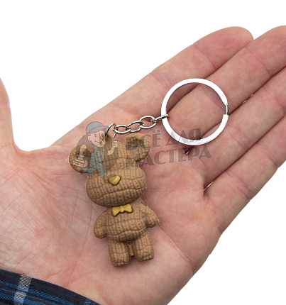 Брелок для ключей "Мишка с бабочкой" 
