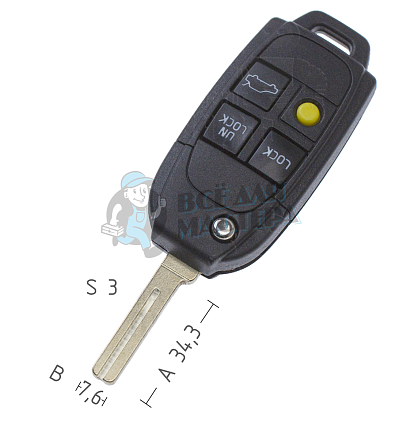 Корпус выкидного ключа NE40 NE66 NE70P70 4 кнопки  КНР  VOLVO
