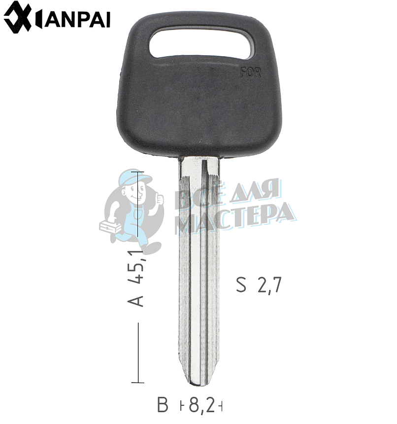 Заготовка ключа  TOYO-15.P   TOY43P   TY51P   TY37RP79   TR47P авт.пласт. TOYOTA /// КНР