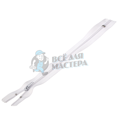 Молния спиральная (витая), Т-4 20см, неразъёмная, цв.белый 101