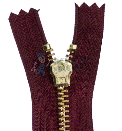 Молния металлическая джинсовая тип 5 18см н/р цв 179 зв латунь