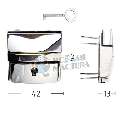 Замок портфельный 11536 цвет никель