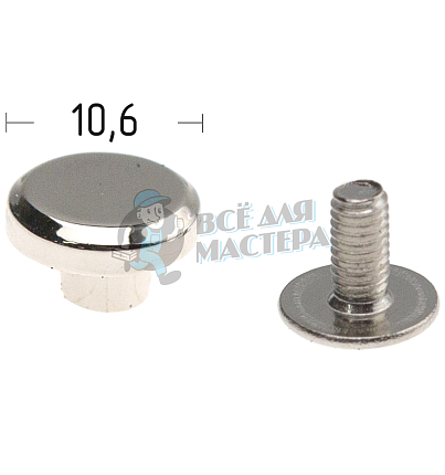 Кнопка кобурная Realtex цв.никель 10,6мм