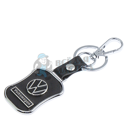Авто карабин с кольцом для ключей VOLKSWAGEN Экокожа (гладкая)