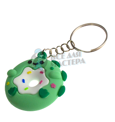 Брелок для ключей "Пончик Крокодильчик" с кольцом