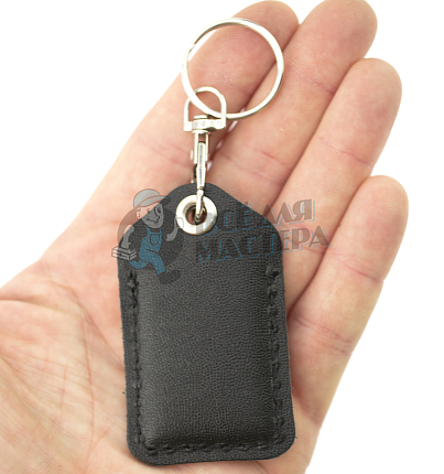 Чехол брелок прямоугольный с карабином, цв.черный 