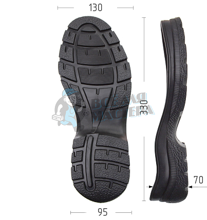 Подошва муж. Киров 115-Б р. 45, цв. черный