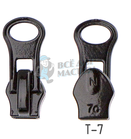 Бегунок Т7 "Judson" для спорт.одежды, ГРУША, черный глянец - Чертеж