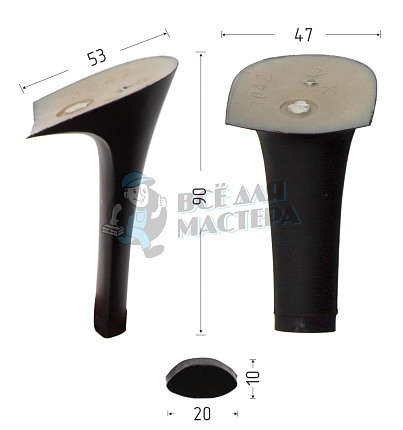 Каблуки ABS (3042) черн.мат. 9 см