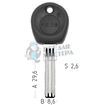 ПОЛУКР.3 ПАЗ. СРЕДН УПОР (29,2ММ Х8,6ММ Х2,6ММ) КНР