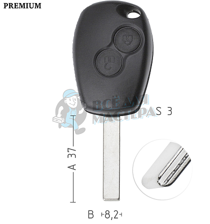Корпус  RENAULT 2кн (вертик лезвие) КНР - Чертеж
